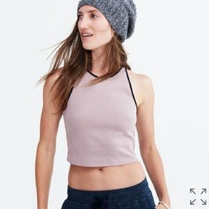 Madewell blush pink racer back crop top fitted